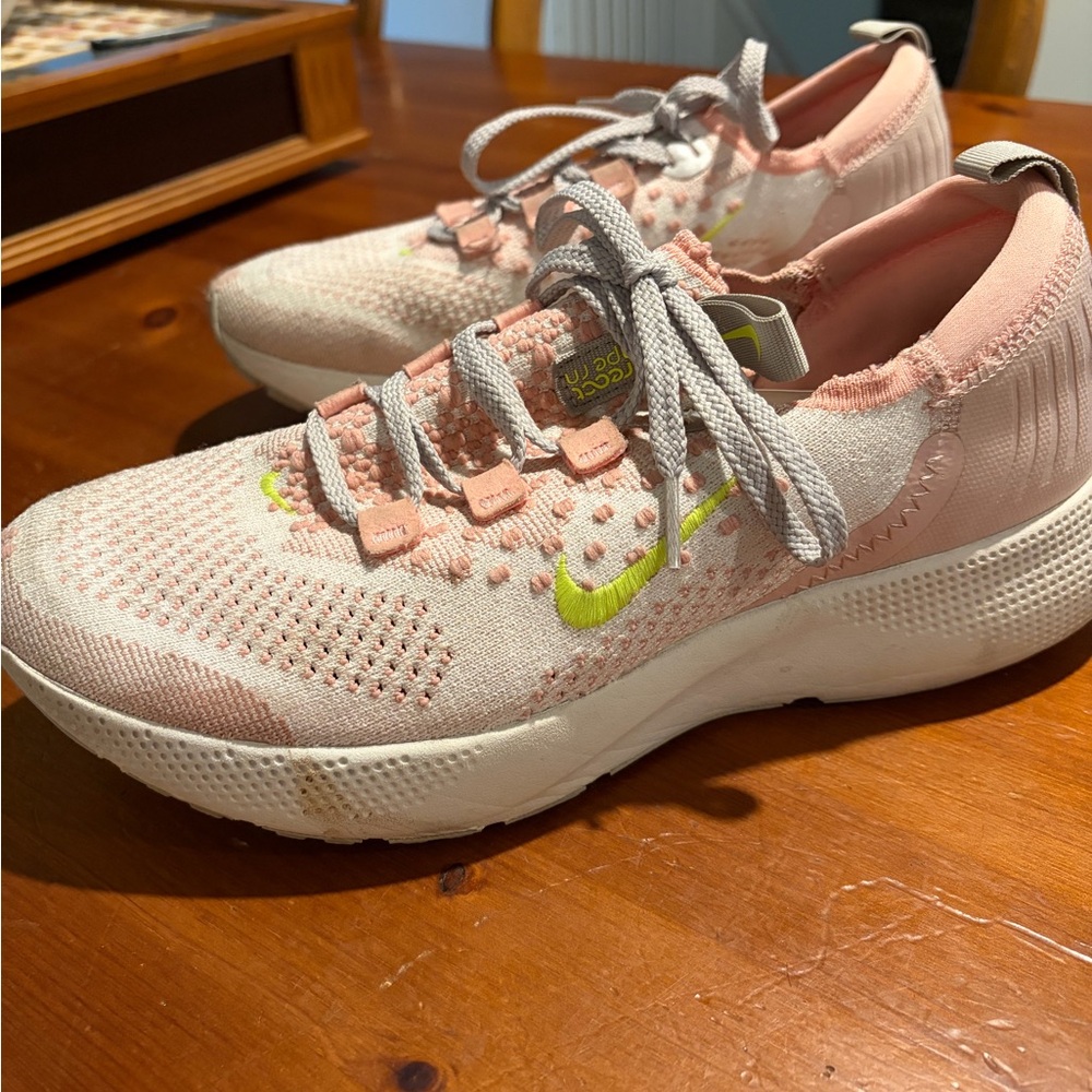 Nike US women’s size 9 Pink and Green Running Shoes wore before